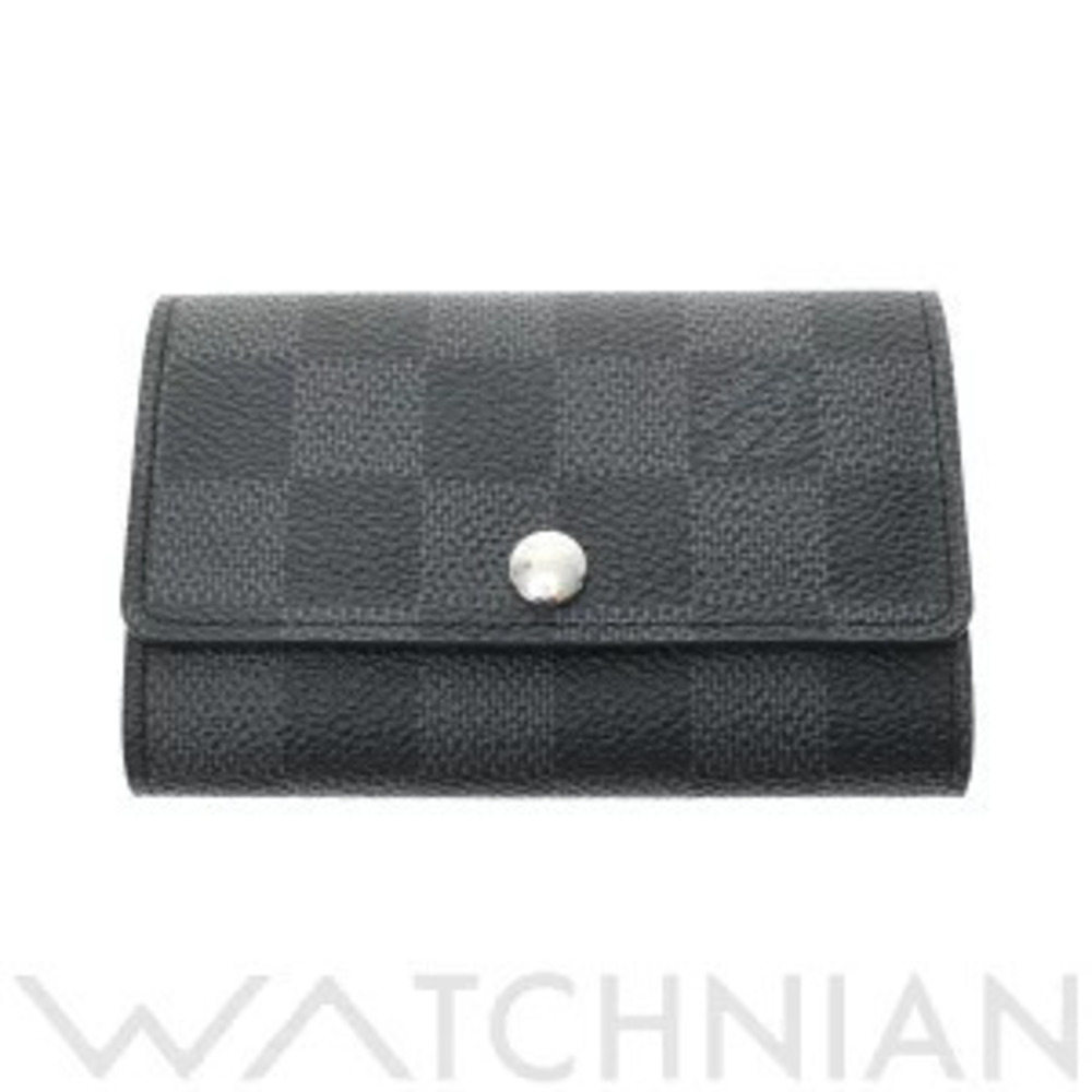 Louis Vuitton Damier Graphite Black Multicles Black Gray Canvas Key Case